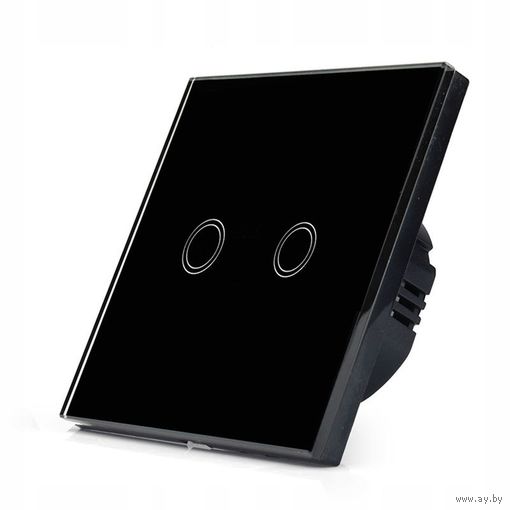 Выключатель сенсорный на два выключения BarON 2G BLACK