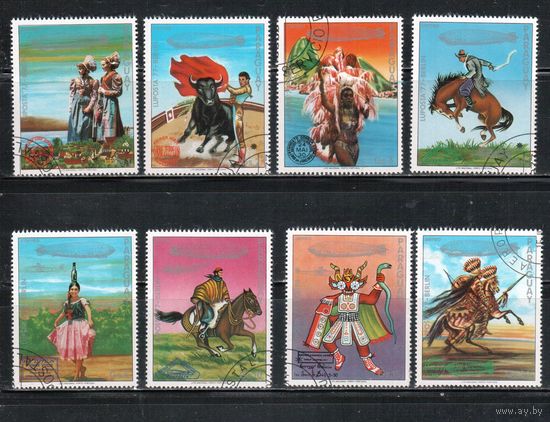 Парагвай-1977,(Мих.2916-2923) гаш.,   Филвыставка, Дирижабли (полная серия)