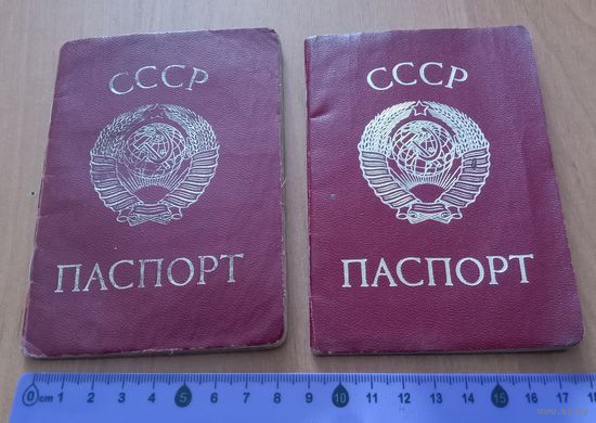 Два старых паспорта СССР 1960-х. 2 красивые девушки Грузинской ССР и Белорусской ССР.