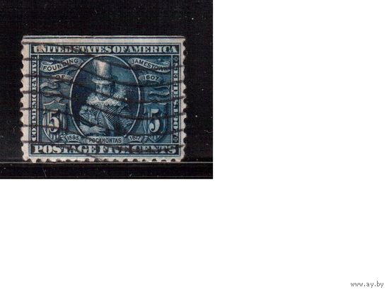 США-1907,(Мих.161)  гаш.,   , Покахонтас, зубцовка