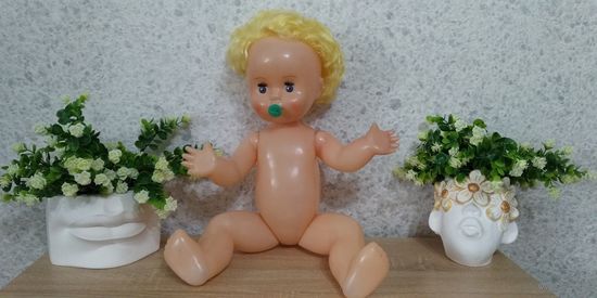 Кукла на резинках с соской СССР