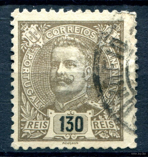 Португалия (Королевство) - 1898/1905г. - Король Карлуш I, 130 R - 1 марка - гашёная [Mi 152]. #1-Po-15-A-1