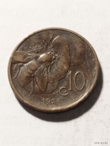 Италия 10 сентизим 1928