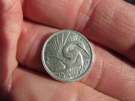 Сингапур 5 центов, 1977. С 20 копеек. Распродажа коллекции. Смотрите другие лоты.