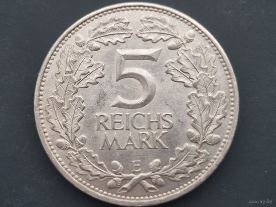 5 рейхсмарок 1925. Тысячелетие Рейланда. Е.
