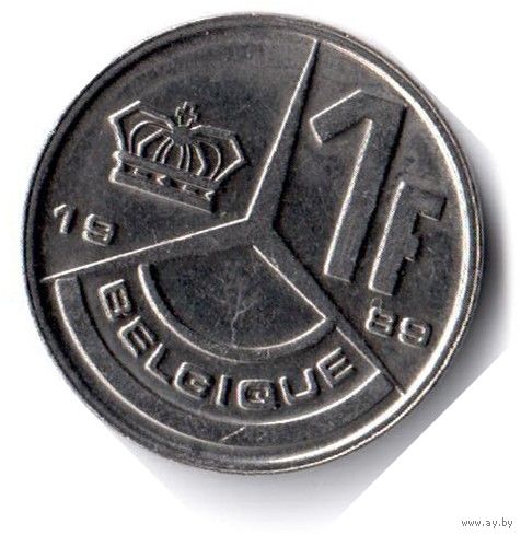 Бельгия. 1 франк. 1989 г. BELGIQUE