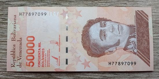 Werty71 Венесуэла 50000 боливаров 2019 UNC банкнота