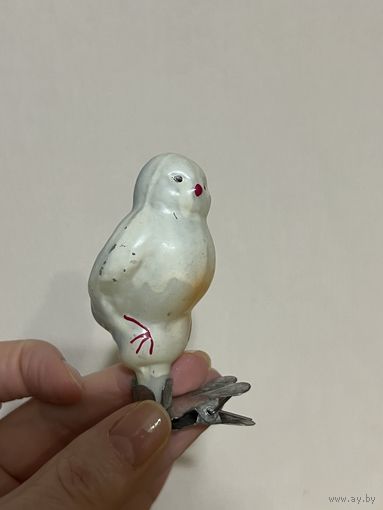 Ёлочная игрушка СССР !!! ВОРОБУШЕК !!! КУЛЬТИГРУШКА !!!  С РУБЛЯ !!!