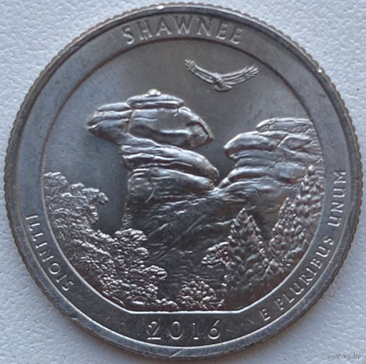 США 25 центов (квотер) 2016 г. P. Национальный лес Шони