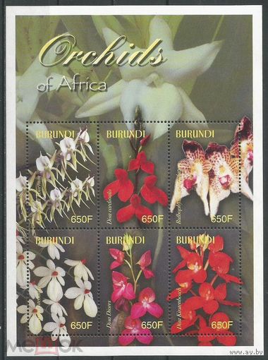 Бурунди 2004 г. Флора, цветы, орхидеи MNH
