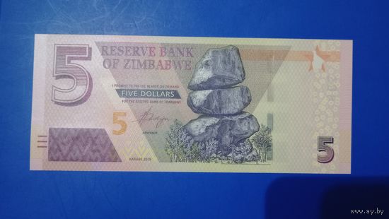 Зимбабве 5 долларов 2019
