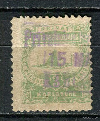 Германия - Карлсруэ (B.) - Местные марки - 1887 - Пирамида 3Pf - [Mi.4] - 1 марка. Гашеная.  (Лот 81Dd)