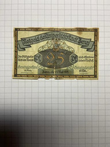 25 пфеннигов (нотгельды) г. Германия.-2812