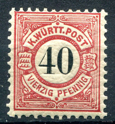 Королевство Вюртемберг - 1900г. - 40 Pf - 1 марка - MH [Mi 62]. #1-Wu-1-A-1