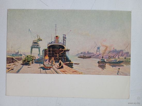 1954. соцреализм. Абдурахманов. Индустриальный пейзаж