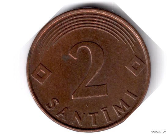 Латвия. 2 сантима. 2000 г.