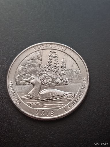 США 25 центов  2018 г. D - Вояджерс. Миннесота