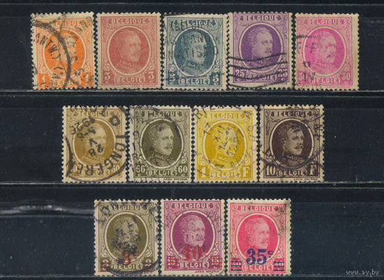 Бельгия Кор 1922-7 Альберт I Надп  Стандарт #170-2,180,187-8,212,217,223-5,227