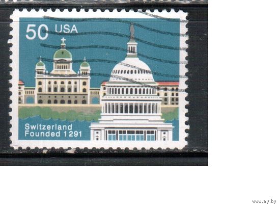 США-1991, (Мих.2120), гаш. , США-Швейцария(одиночка),