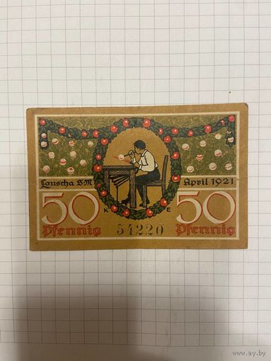 Нотгельд 50 пфеннигов Германия Лауша-0101