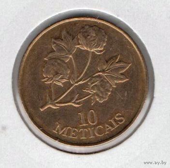 НАРОДНАЯ РЕСПУБЛИКА МОЗАМБИК 10 МЕТИКАЛОВ 1994. ХЛОПОК. В ХОЛДЕРЕ