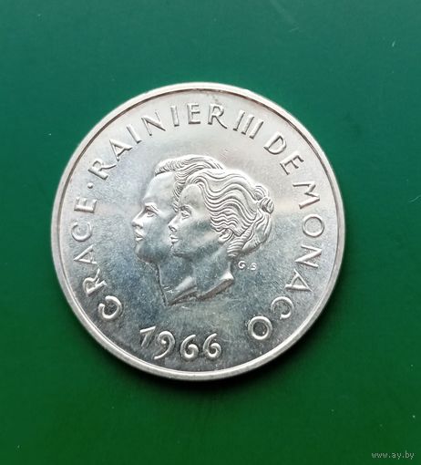 10 франков Монако 1966 10 лет свадьбе Ренье III