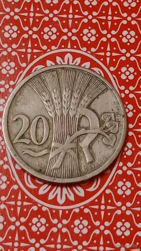 Чехословакия 20 геллеров 1921