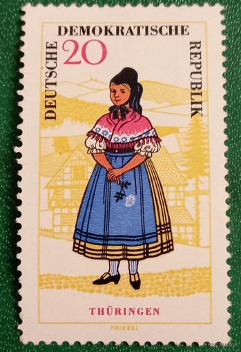 ГДР 1964. Народные костюмы. Традиционный костюм Тюрингии