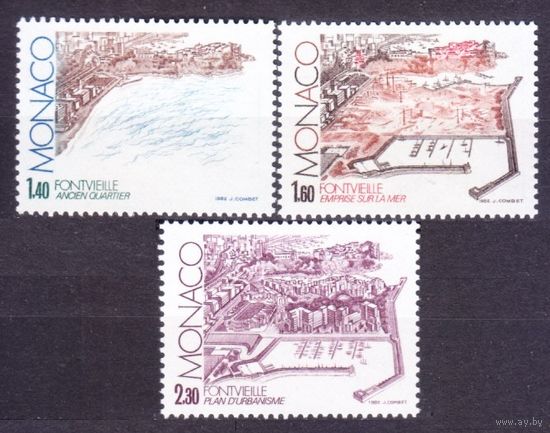 1982 Монако 1528-1530 Фонвьей, гавань, пейзаж 3,50 евро