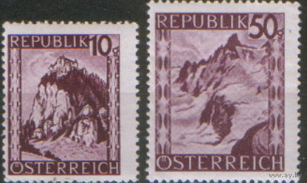 2 марки из серии 1947г. Австрия "Ландшафты"