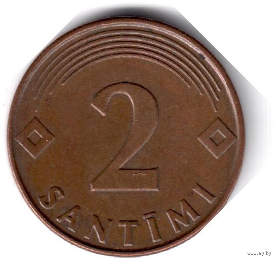 Латвия. 2 сантима. 2000 г.