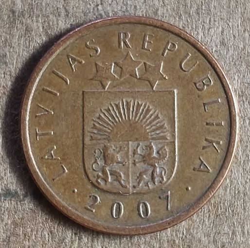 Латвия 2-я республика 2 сантима, 2007 г., KM# 21