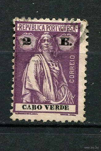 Португальские колонии - Кабо-Верде - 1921/1922 - Жница 2E перф. 12:11 1/2 - [Mi.192C] - 1 марка. Гашеная.  (Лот 108BK)