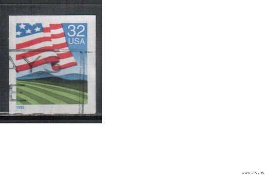 США-1995, (Мих.2548) , гаш. , Стандарт, Флаг (одиночка),