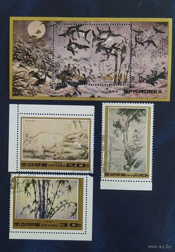 КНДР 1984 графика бл+3м.