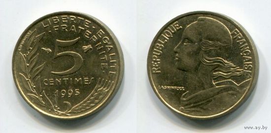 Франция. 5 сантимов (1995, aUNC)