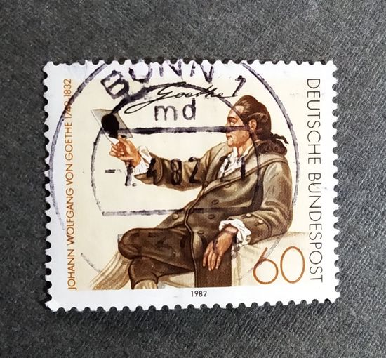 Марка Германия 1982 год Иоганн Вольфганг фон Гёте