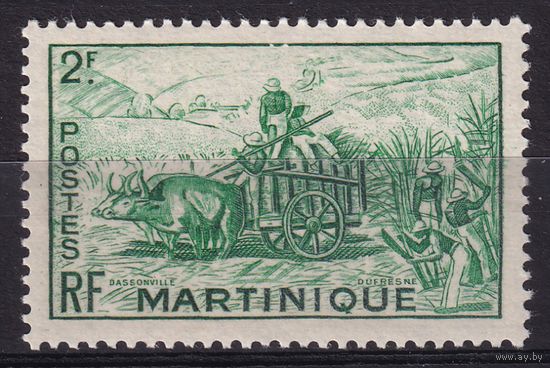 46.FrK. Франция. Заморский департамент Мартиника. Местные мотивы. 1947 г. 2 Fr. Mi.#245.