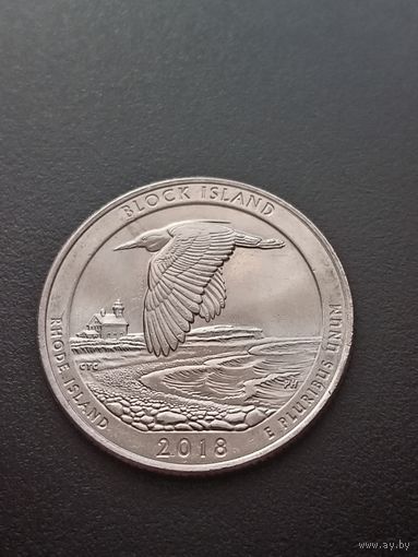 США 25 центов 2018 г. D - Национальные парки - остров Блок
