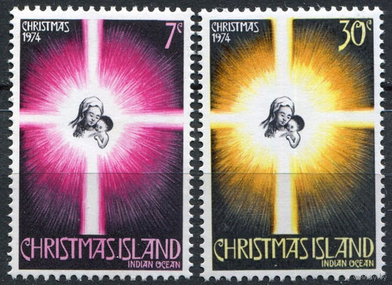 Остров Рождества 1974 ** Рождество, серия 2 марки