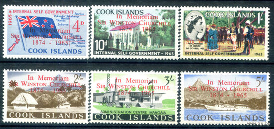 Острова Кука - 1966г. - памятный выпуск в честь Уинстона Черчилля - 6 марок - полная серия, MNH [Mi 109-114]. #3-WB-88-A-1
