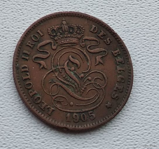 Бельгия 2 сантима, 1905 'DES BELGES' 3-14-43