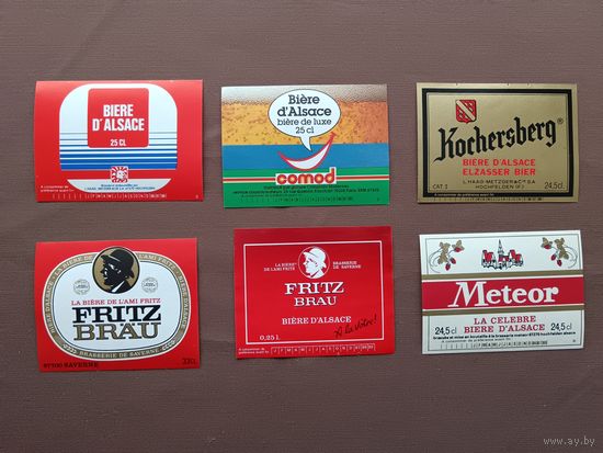 Французские пивные этикетки, цена за 1 шт., ю-535-2 (3712)