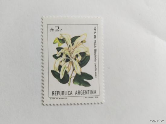 Аргентина 1988  цветы  (пол. серия)