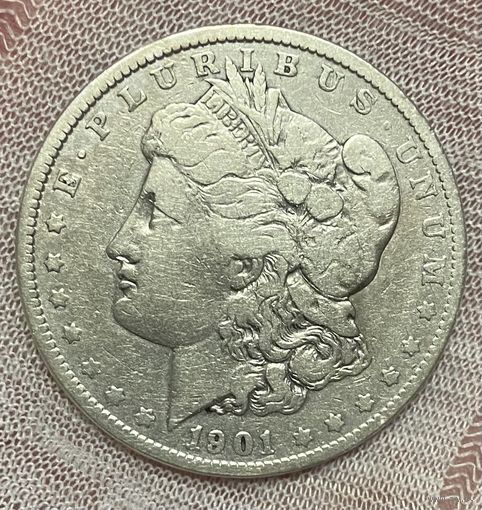 Монета 1 доллар 1901 год. США. Доллар Моргана. Монетный двор O Новый Орлеан