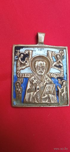 Ладанка икона Николай чудотворец эмали  торги с рубля