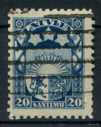Латвия - 1923/25г. - герб, 20 S - 1 марка - гашёная. Без МЦ!