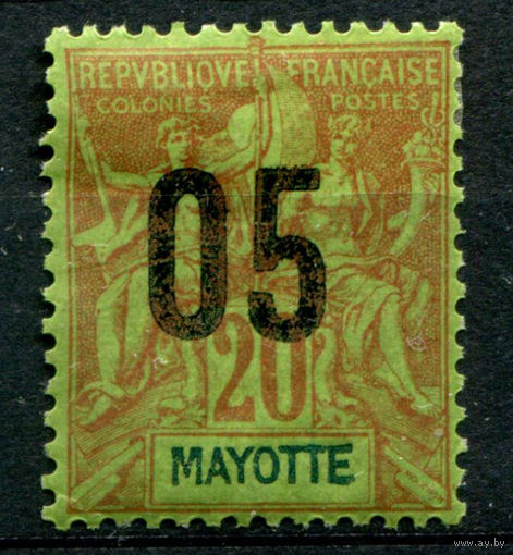 Французские колонии - Майотта (Мадагаскар) - 1912г. - аллегория, надпечатка 05 на 20 с - 1 марка - MH [Mi 125]. #4-W1-125-A-1