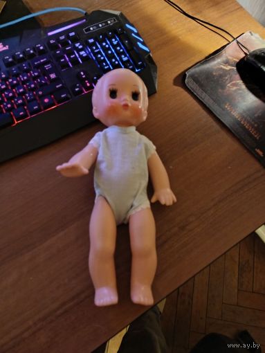 Кукла - пупс СССР, на верёвках, полая.