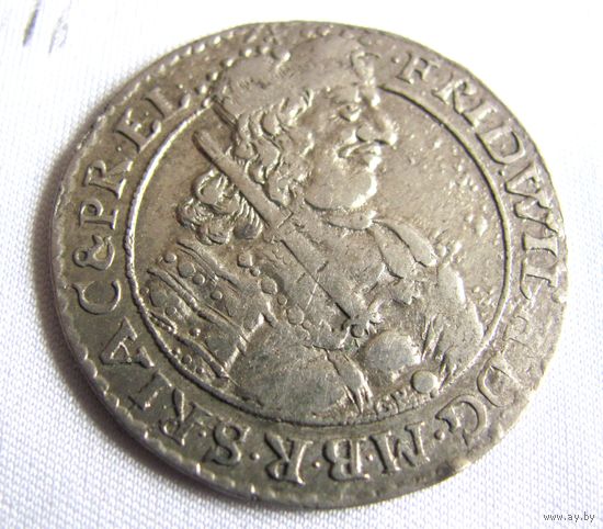 Орт 18 грошей 1684 HS GR Кёнигсберг Пруссия Фридрих Вильгельм редкий 1 к 1000
